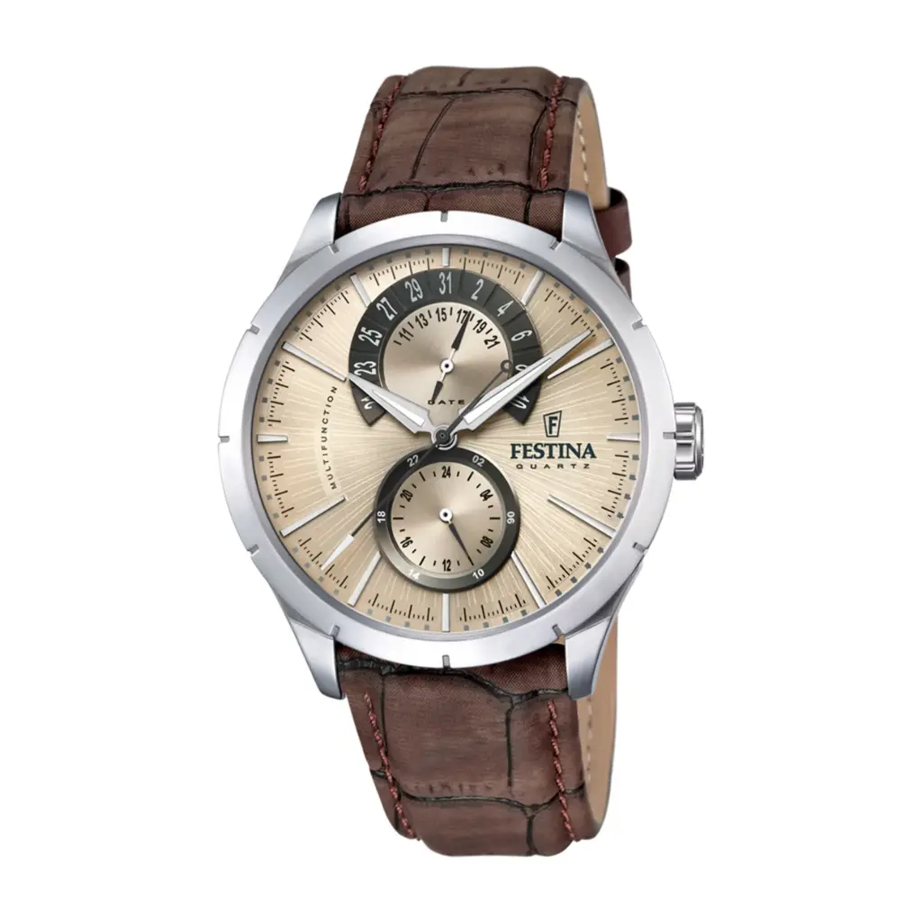 Montre Festina en cuir marron